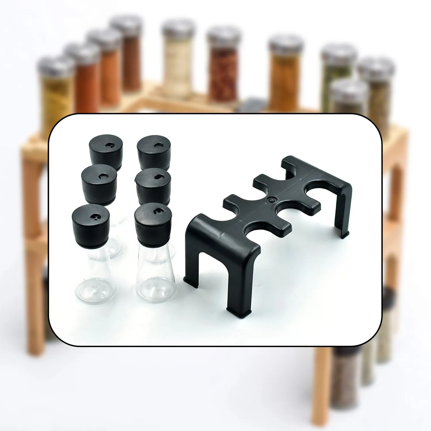 0100A Plastic Spice Rack Masala Organiser (Pack of 6Pcs)