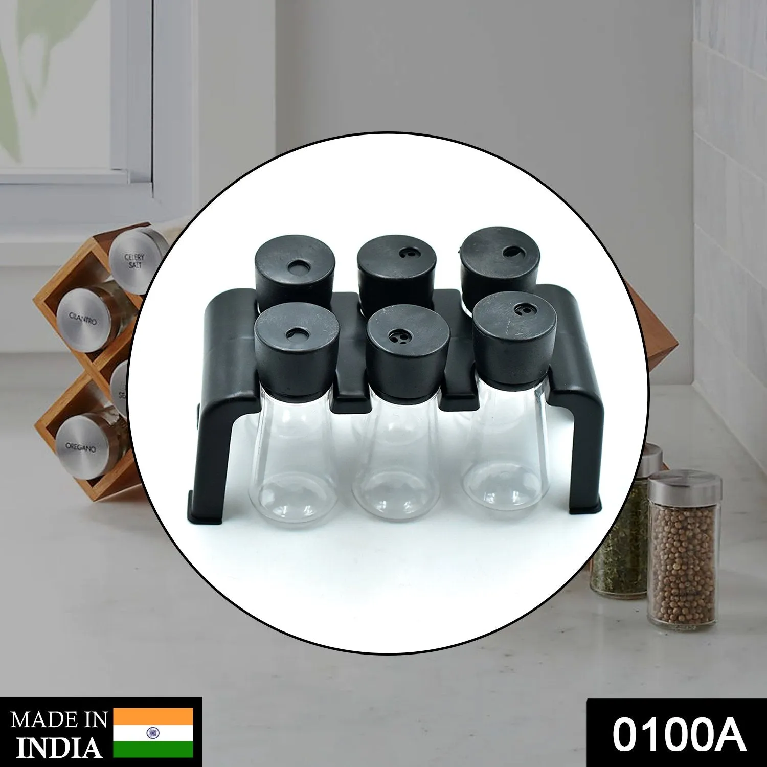 0100A Plastic Spice Rack Masala Organiser (Pack of 6Pcs)