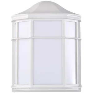 10 In. LED Outdoor Wall Lantern White finish