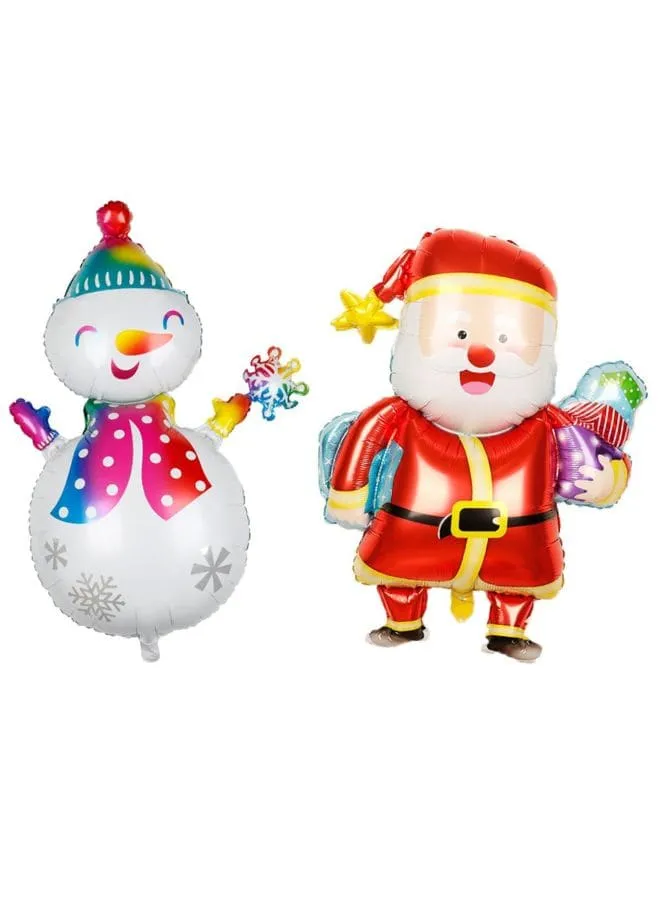 2 pcs Christmas Decoration Foil Balloon Party Supplies for parties, celebrations, and decorating (Snow man & Santa Claus)