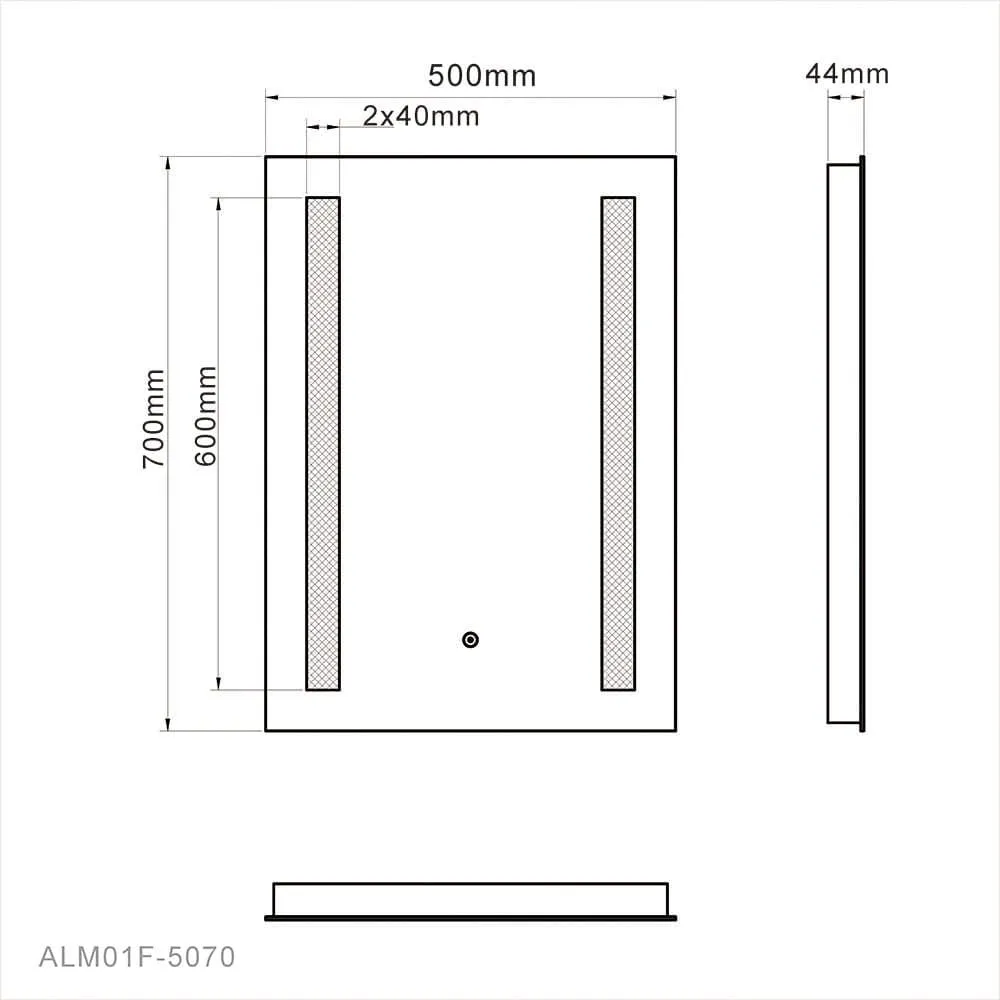 500x700mm Front LED Light Bathroom Mirror