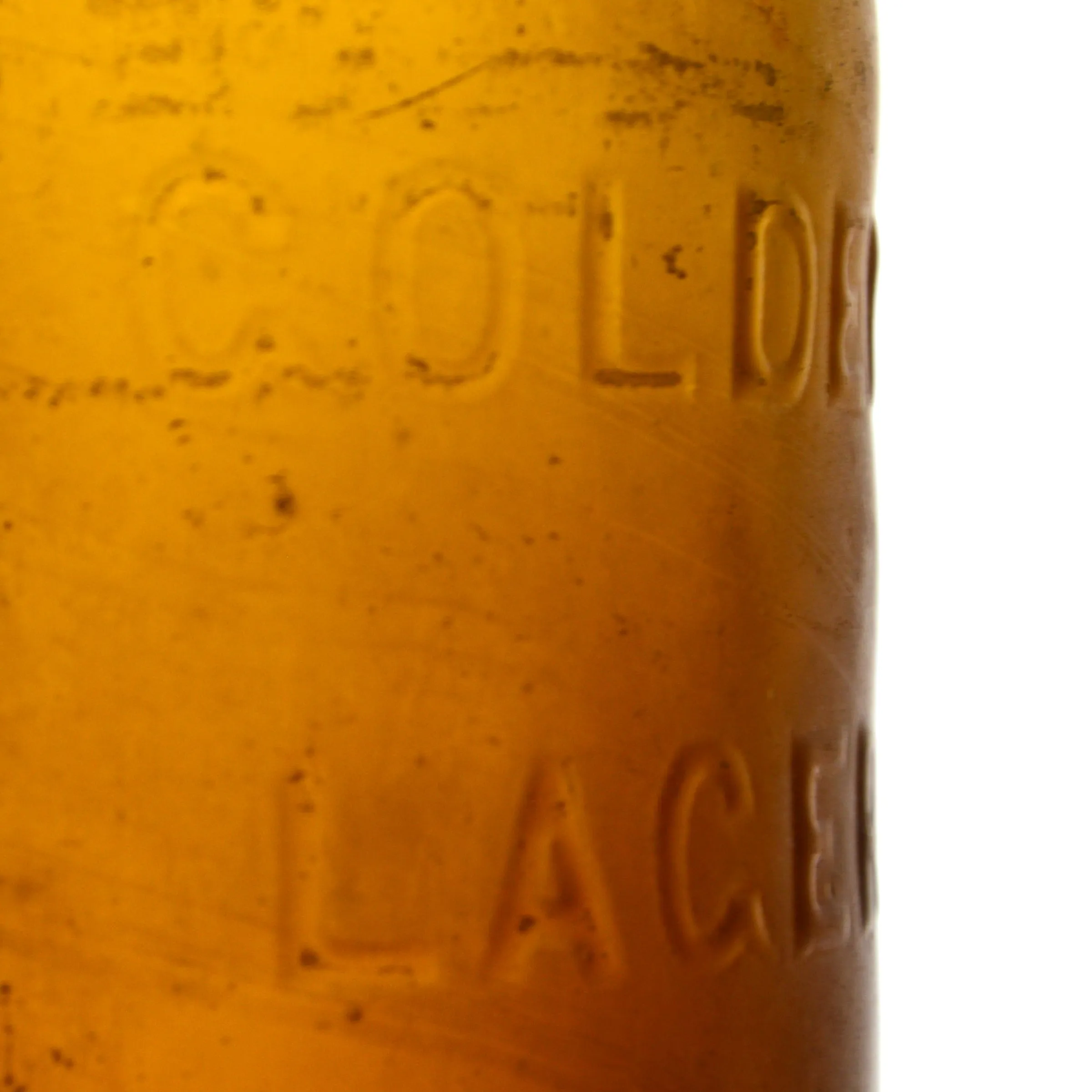 Antique BLOB BEER BOTTLE Yellow-Amber TIFFANY & ALLEN "GOLDEN LAGER" Dover, N.J.