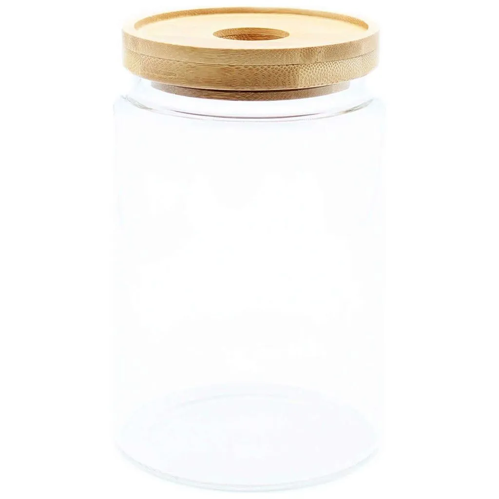 AW Earth - Eco Friendly Cottage Bamboo & Glass Storage Jars - Natural Home Storage