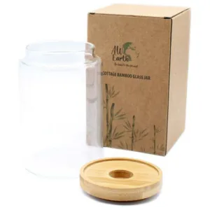 AW Earth - Eco Friendly Cottage Bamboo & Glass Storage Jars - Natural Home Storage