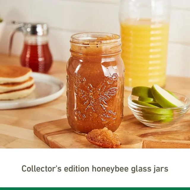 Ball Honeybee Keepsake Canning Jars, Regular Mouth Pint 4-Pack