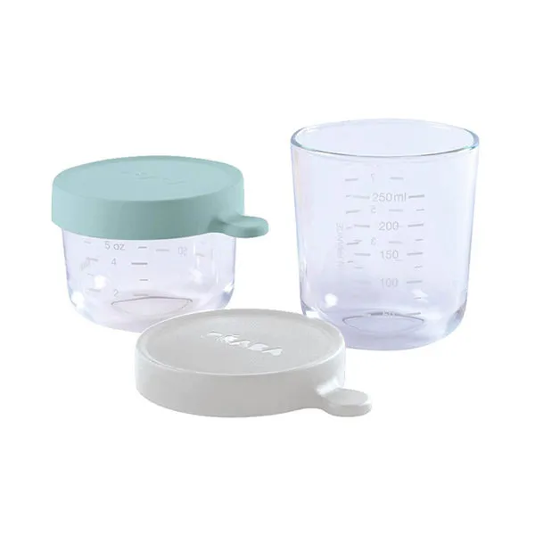 Beaba Glass Jar Twin Pack - Airy Green / Light Mist