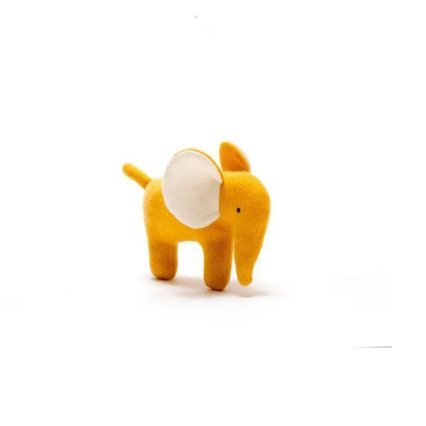 Best Years Organic Cotton Knitted Little Elephant Toy in Mustard