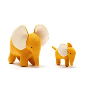 Best Years Organic Cotton Knitted Little Elephant Toy in Mustard