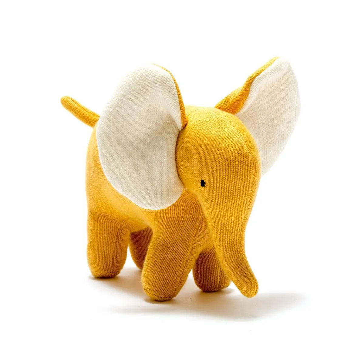 Best Years Organic Cotton Knitted Little Elephant Toy in Mustard