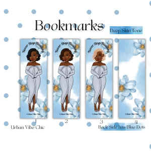 Black Girl Bookmarks - Never Stop Reading Blue