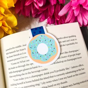 Blue Donut Magnetic Bookmark