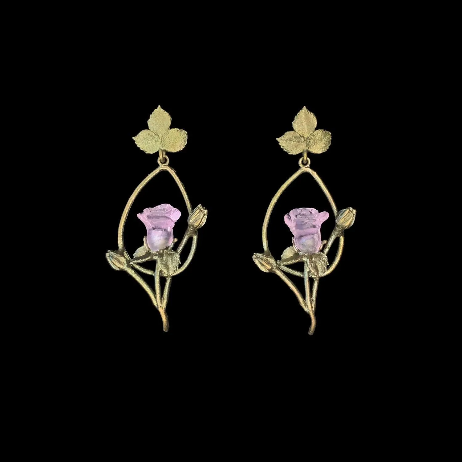 Blushing Rose Earrings - Oval Post