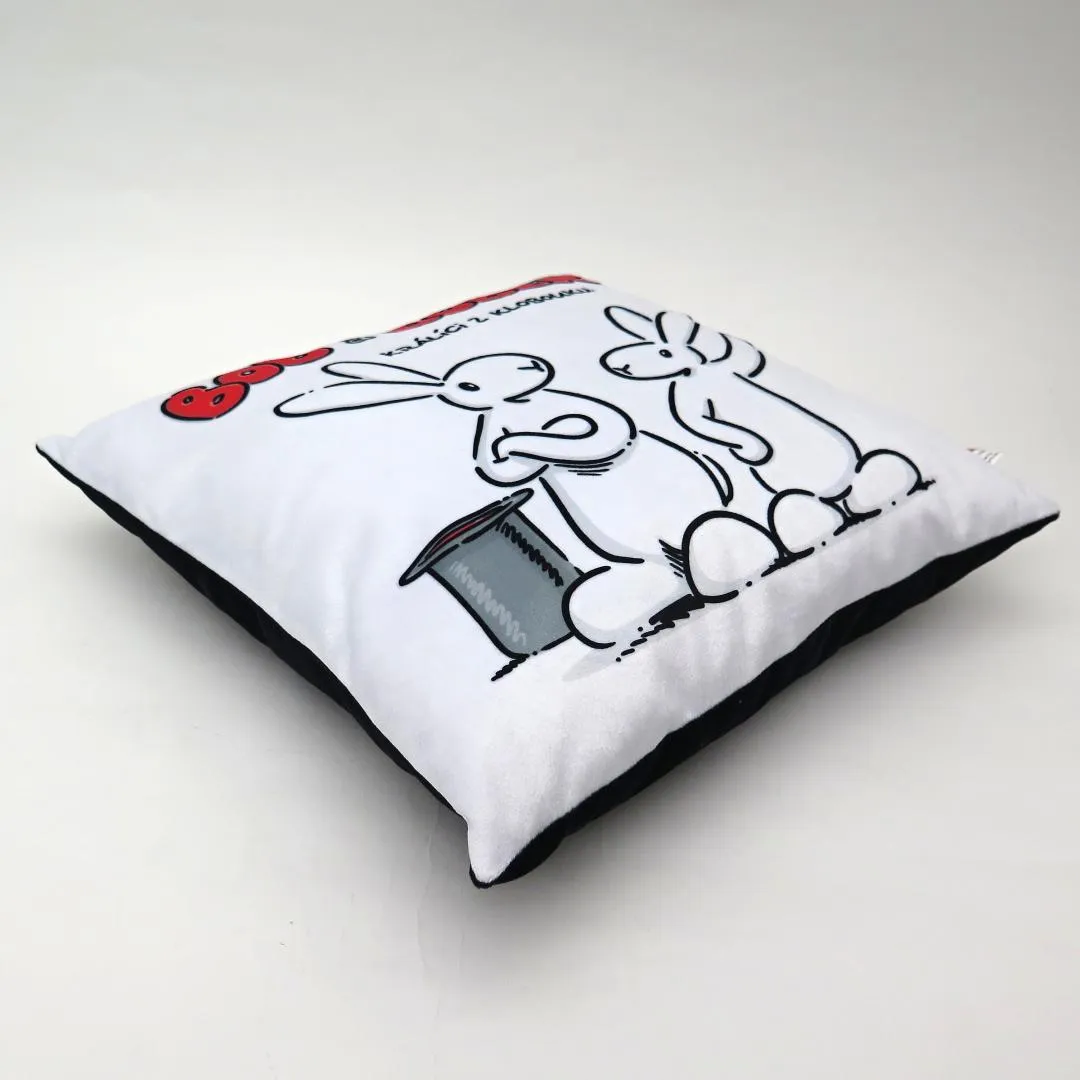 Bob & Bobby  - Bob a Bobek Pillow 30x30 cm Soft White Cushion