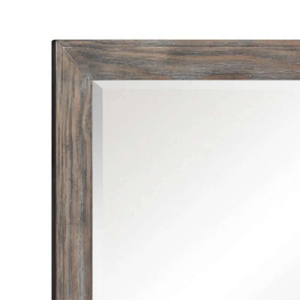 Cady 50 Inch Classic Accent Mirror, Recessed Picture Frame Molding, Gray By Casagear Home