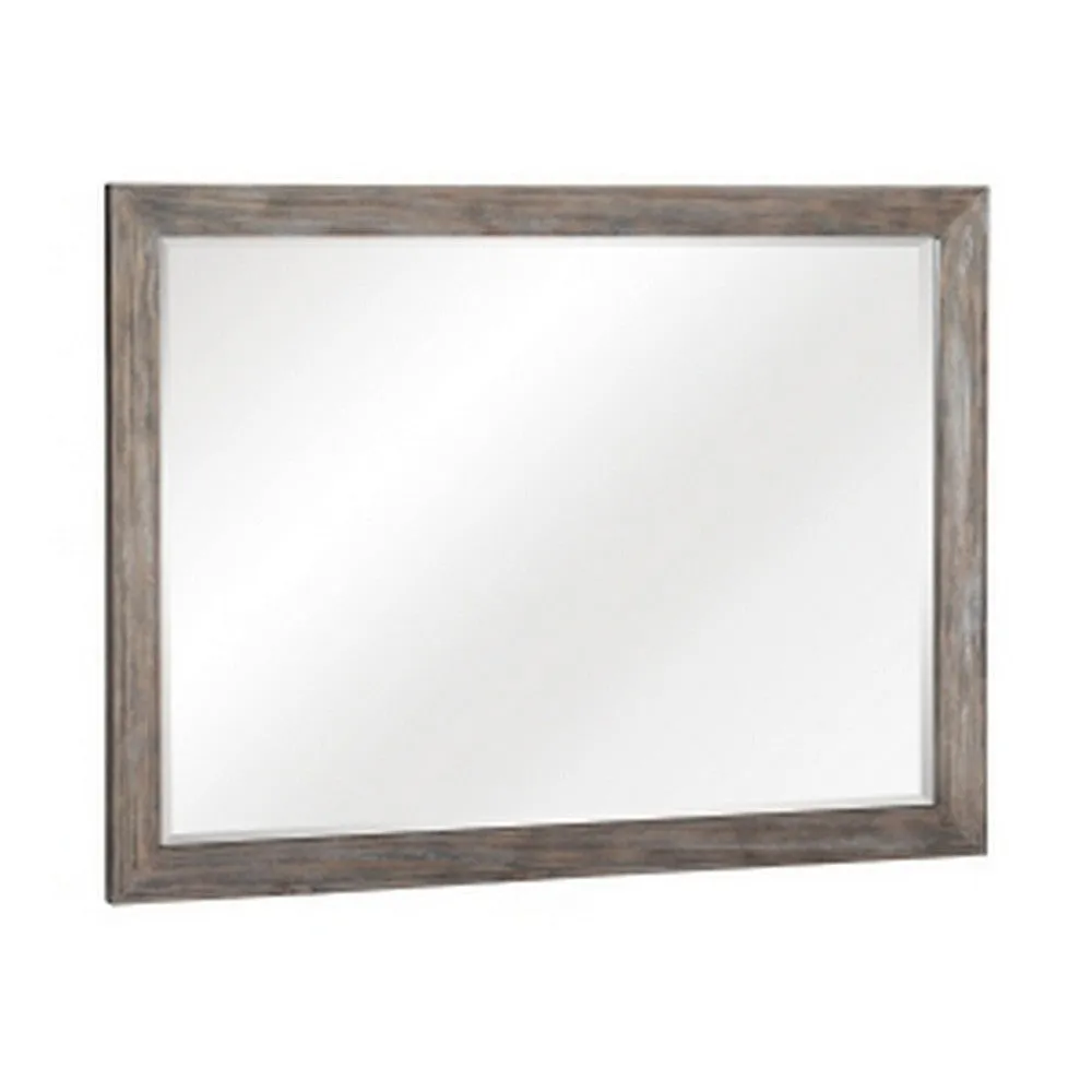 Cady 50 Inch Classic Accent Mirror, Recessed Picture Frame Molding, Gray By Casagear Home