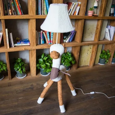 Children's Floor Lamp Coated with Cotton - Animal Shape