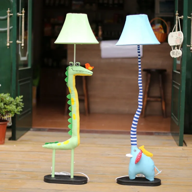 Children's Floor Lamp Coated with Cotton - Animal Shape