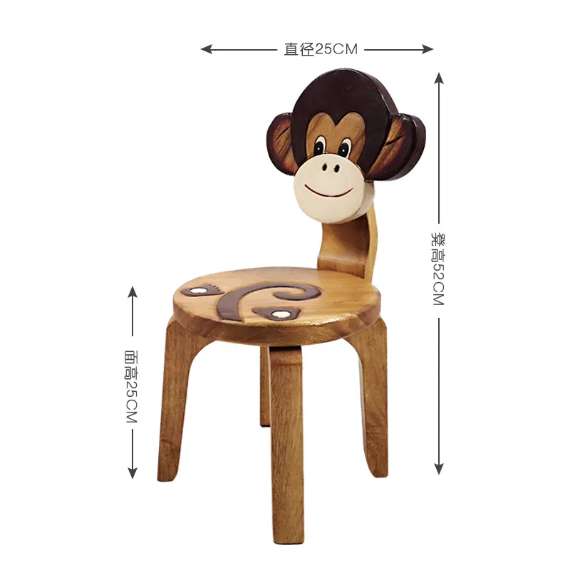 Childrens furniture Wooden Table   2 Chairs Set MONKEY Design Carved Timber Children Furniture