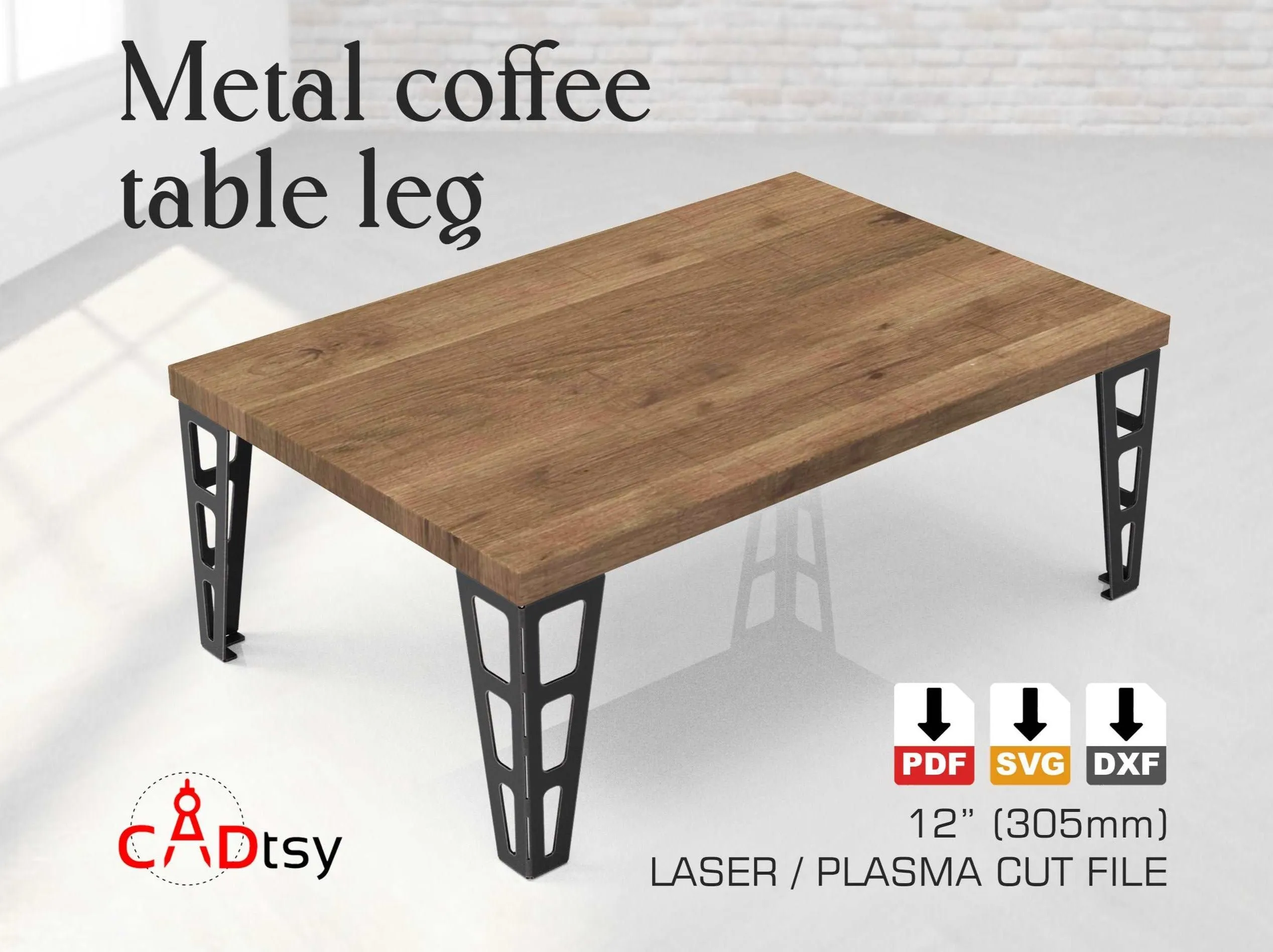 Coffee Table Metal Leg DXF/SVG CNC Laser/Plasma Cutting Files. Heights 305mm (12") & 510 mm (20")