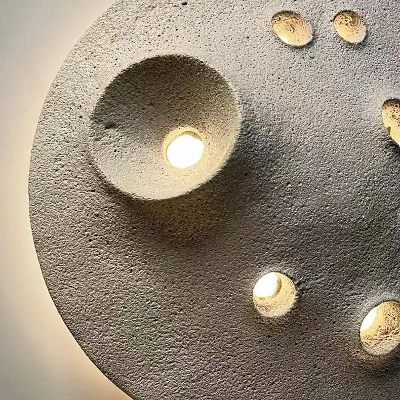 Contemporary Creative Waterproof Lunar Concrete LED Wall Sconce Lamp For Garden