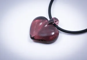 Coral Rose Heart Pendant