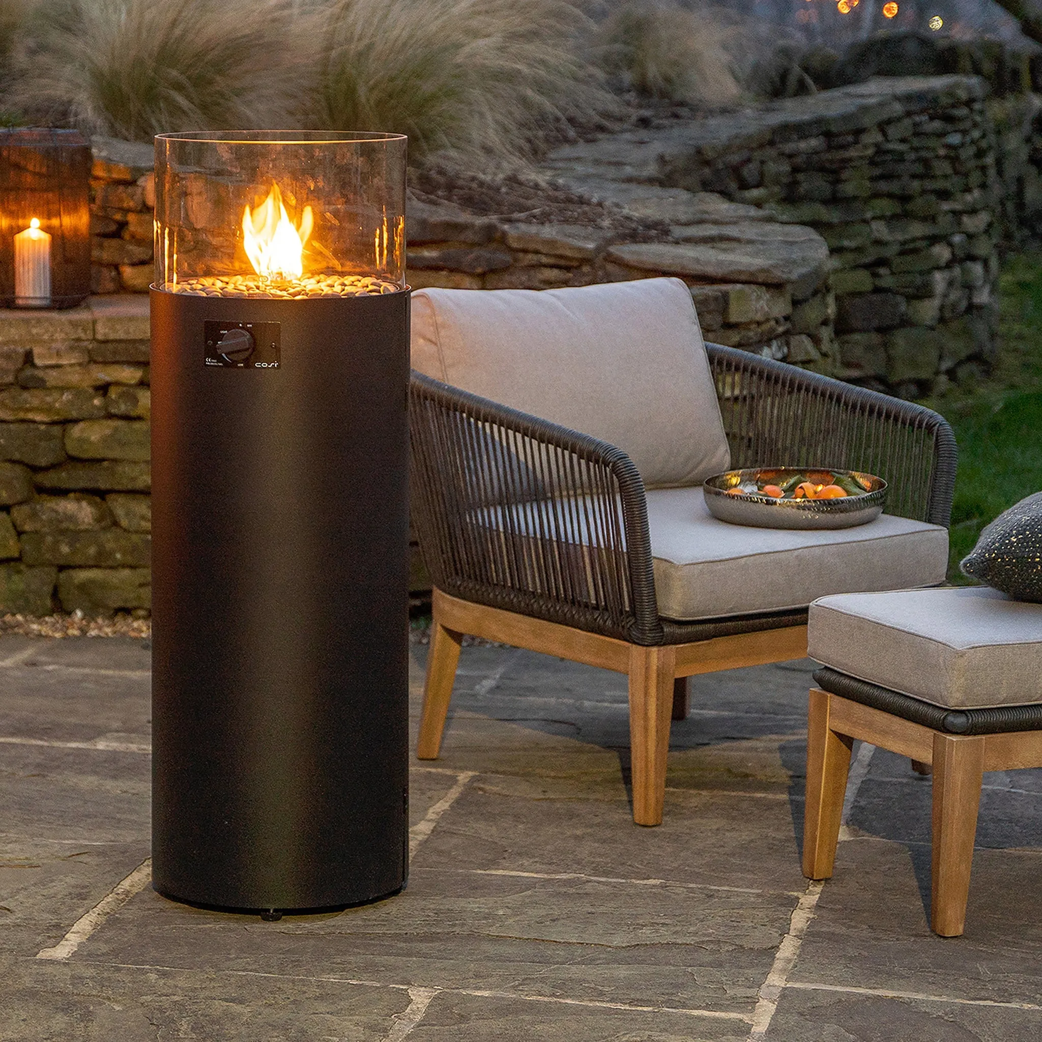 Cosiscoop Pillar Lantern in Black