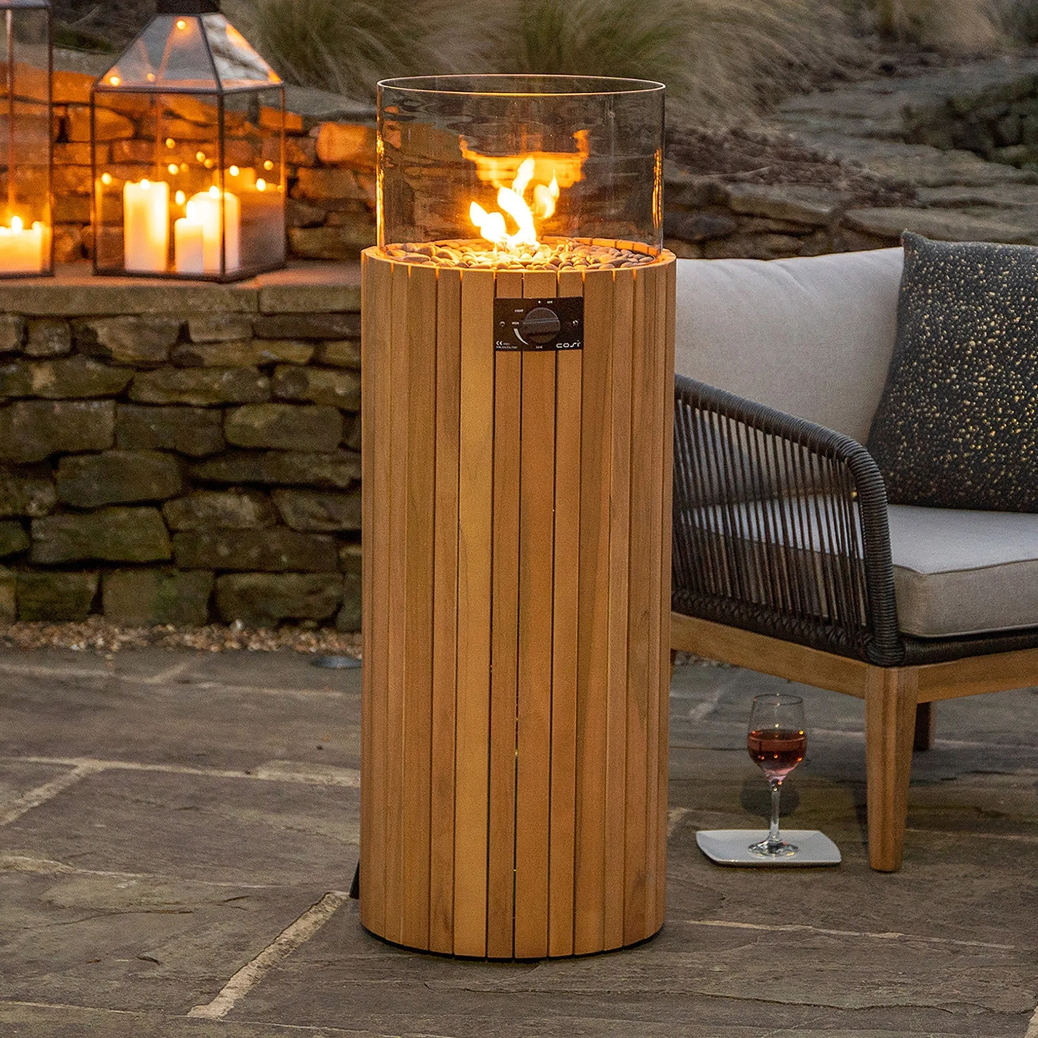 Cosiscoop Pillar Lantern in Teak