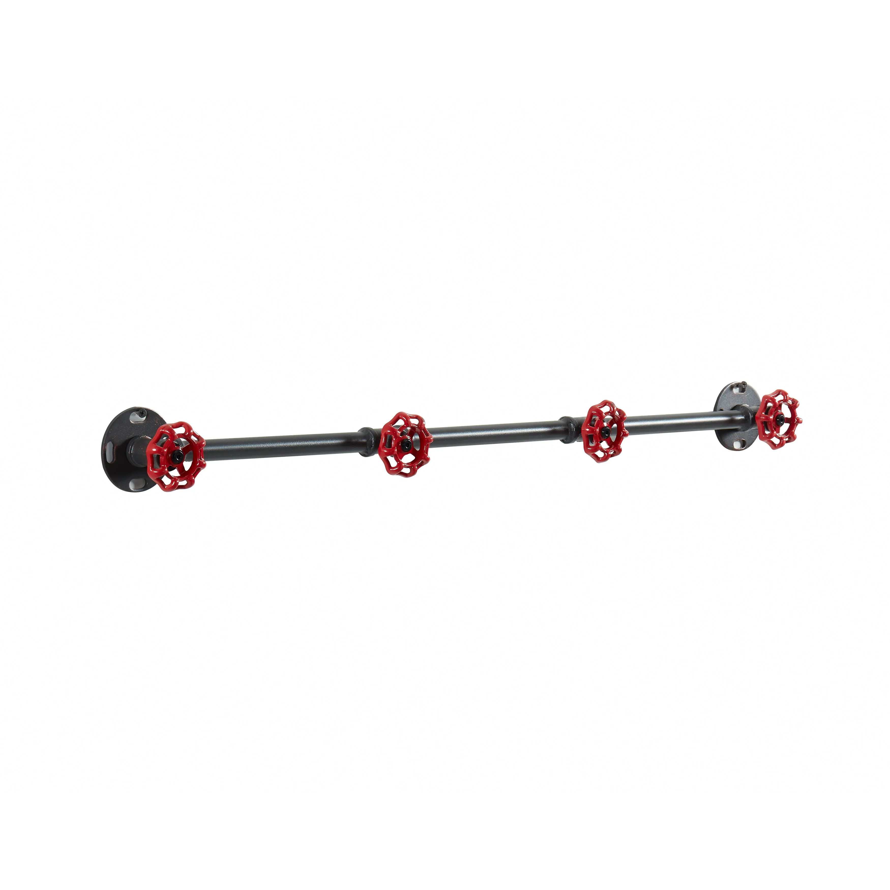 Davey Sand Black Pipe Metal and Red Water Valve Wall Mounted Coat Rack