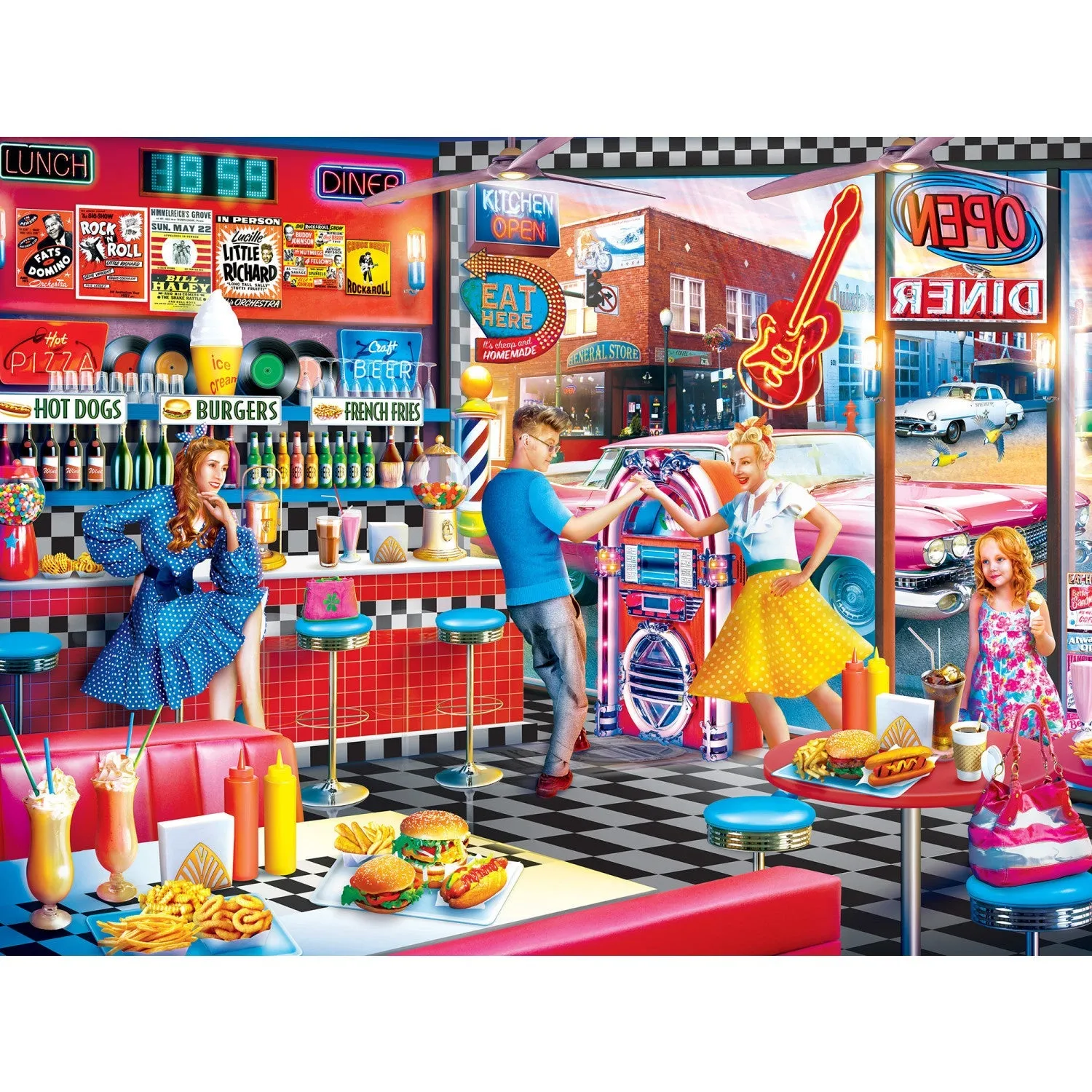 Drive-Ins, Diners & Dives - Good Times Diner 550 Piece Jigsaw Puzzle