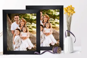 E-Art Wooden Photo Frames Dot Color Table Top/Wall Hanging Black 10x14 inch pack of 2