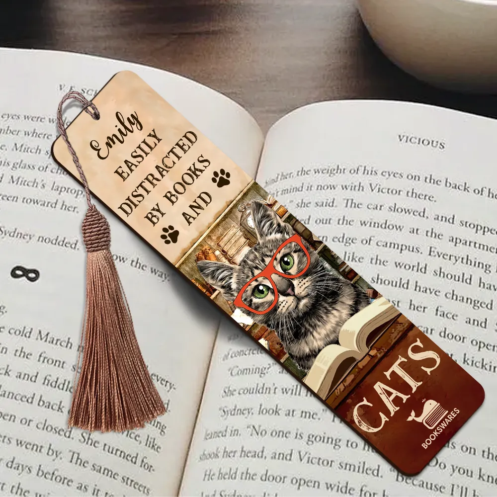 Easily Distracted By Cats And Books Book Lovers Gift CBM01