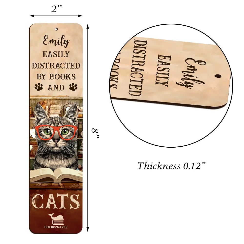 Easily Distracted By Cats And Books Book Lovers Gift CBM01