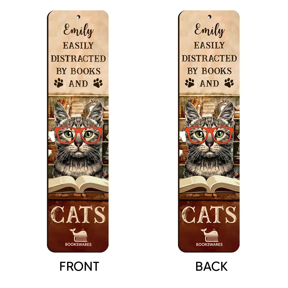 Easily Distracted By Cats And Books Book Lovers Gift CBM01