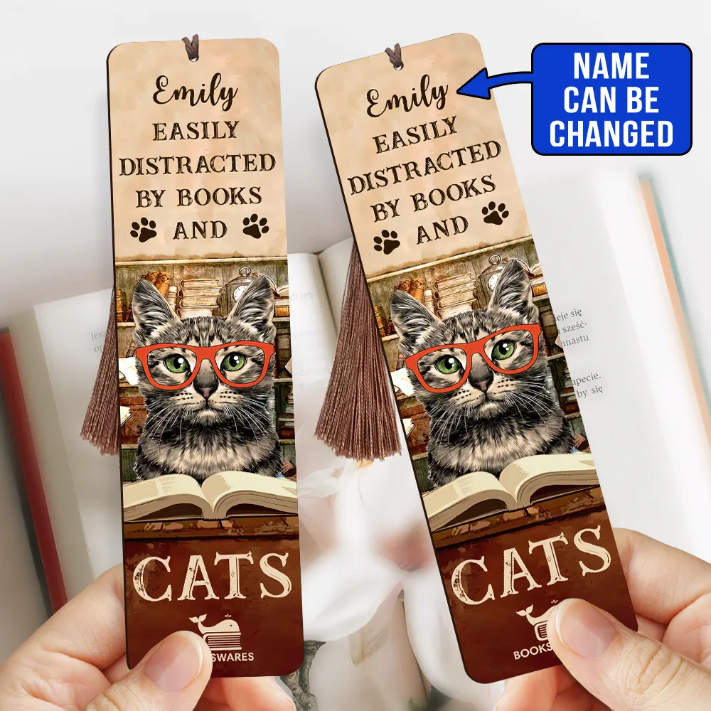 Easily Distracted By Cats And Books Book Lovers Gift CBM01