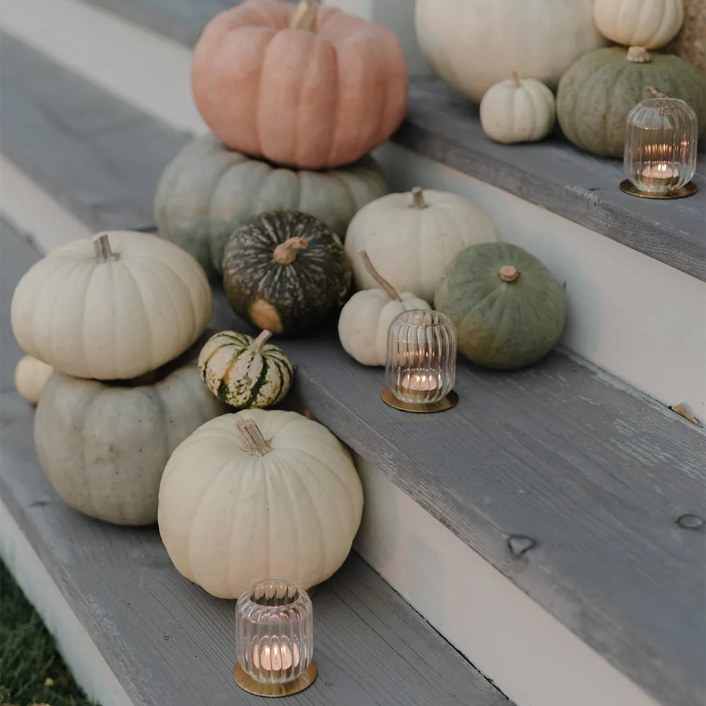 Fluted Glass Tealight Lantern