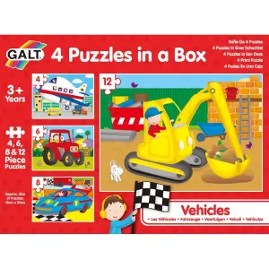 Galt 4 Puzzles In A Box - Vehicles