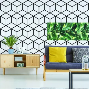 Geometric Wall Mural Decal - Hexagon Honeycomb Vinyl Bedroom Sticker