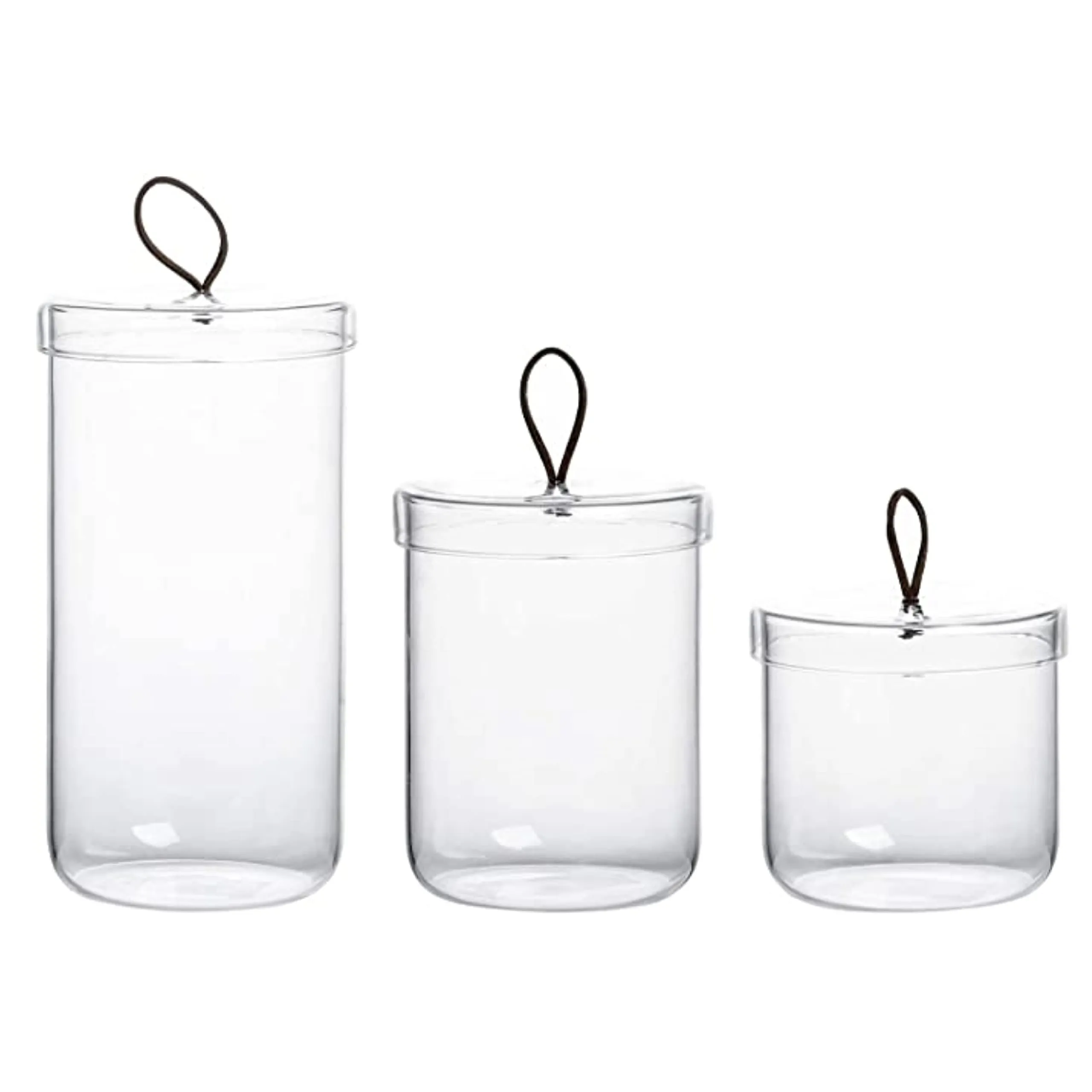 Glass Apothecary Jars-Cotton Jar-Bathroom Storage Canisters/Set