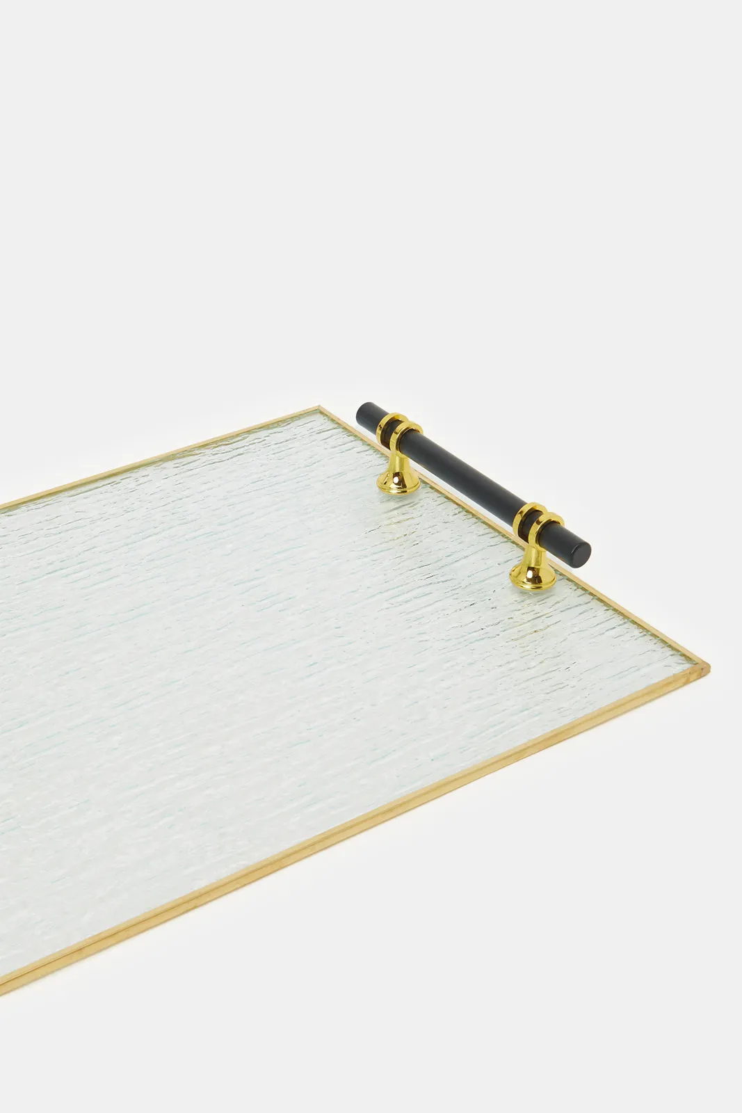 Gold Rectangle Glass Tray (Large)