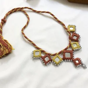 Handcrafted Mirror Work Necklace - Desert Hues