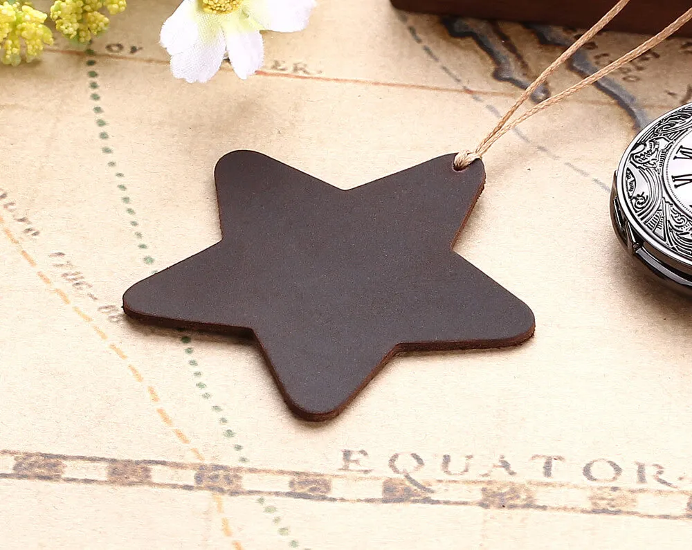 Handmade Retro Star Shape Leather Bookmarks Gift for Book Lovers