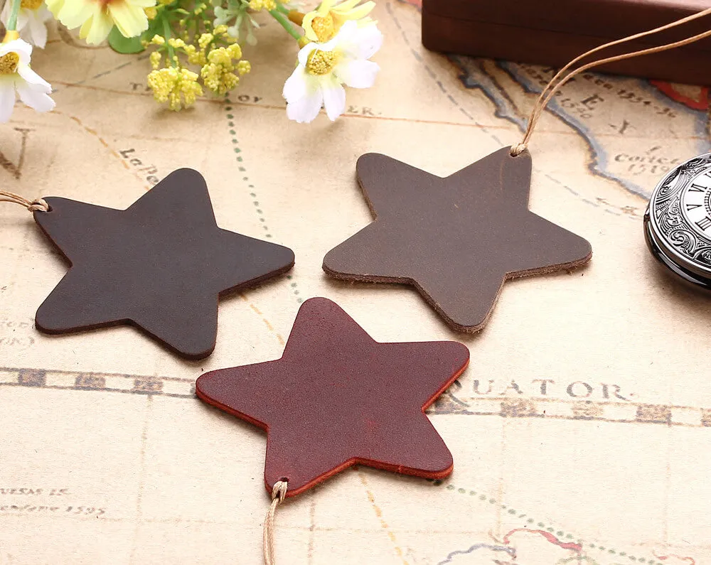 Handmade Retro Star Shape Leather Bookmarks Gift for Book Lovers