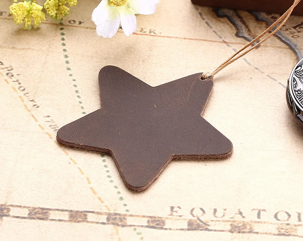 Handmade Retro Star Shape Leather Bookmarks Gift for Book Lovers