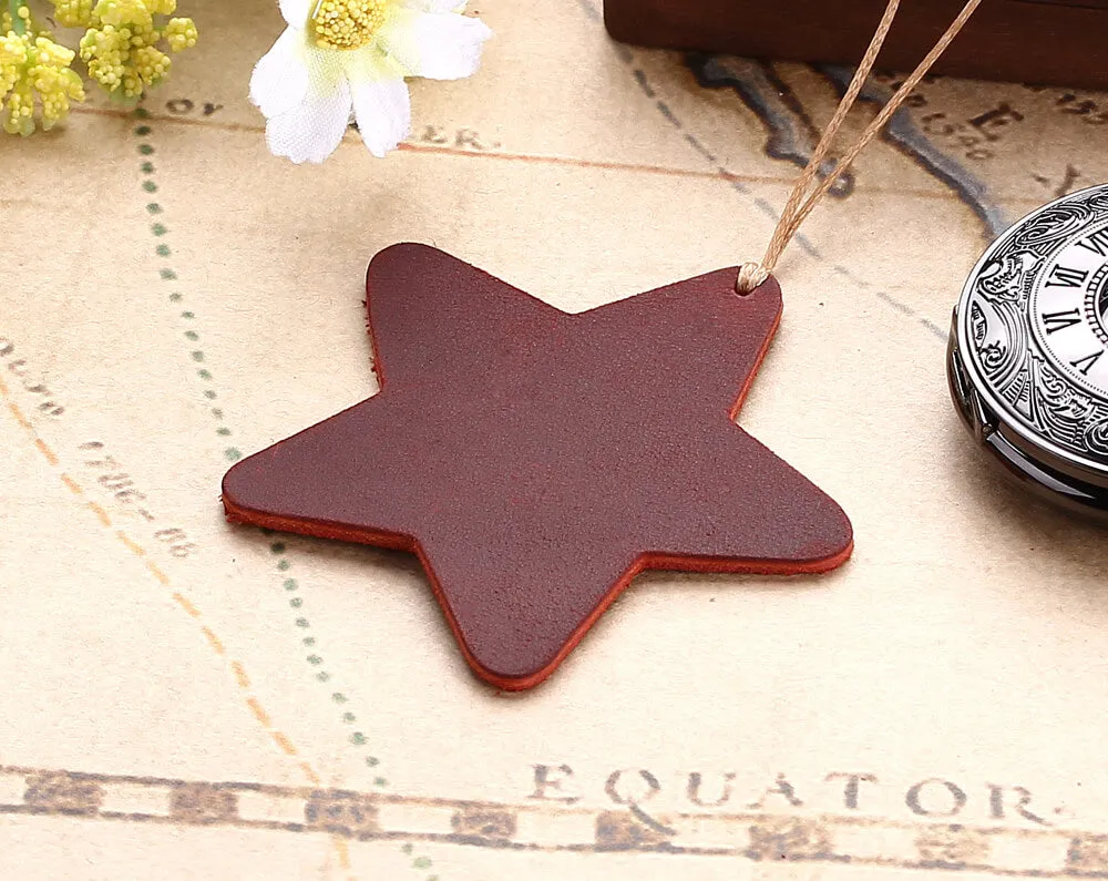 Handmade Retro Star Shape Leather Bookmarks Gift for Book Lovers