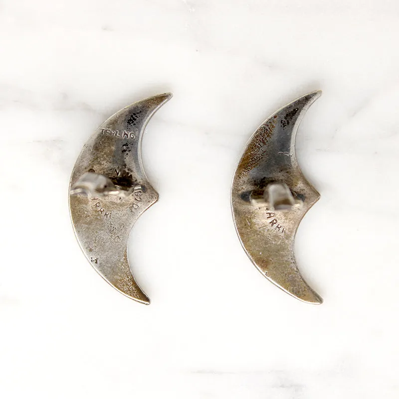 Handsome Scalloped Moon Sterling Cufflinks