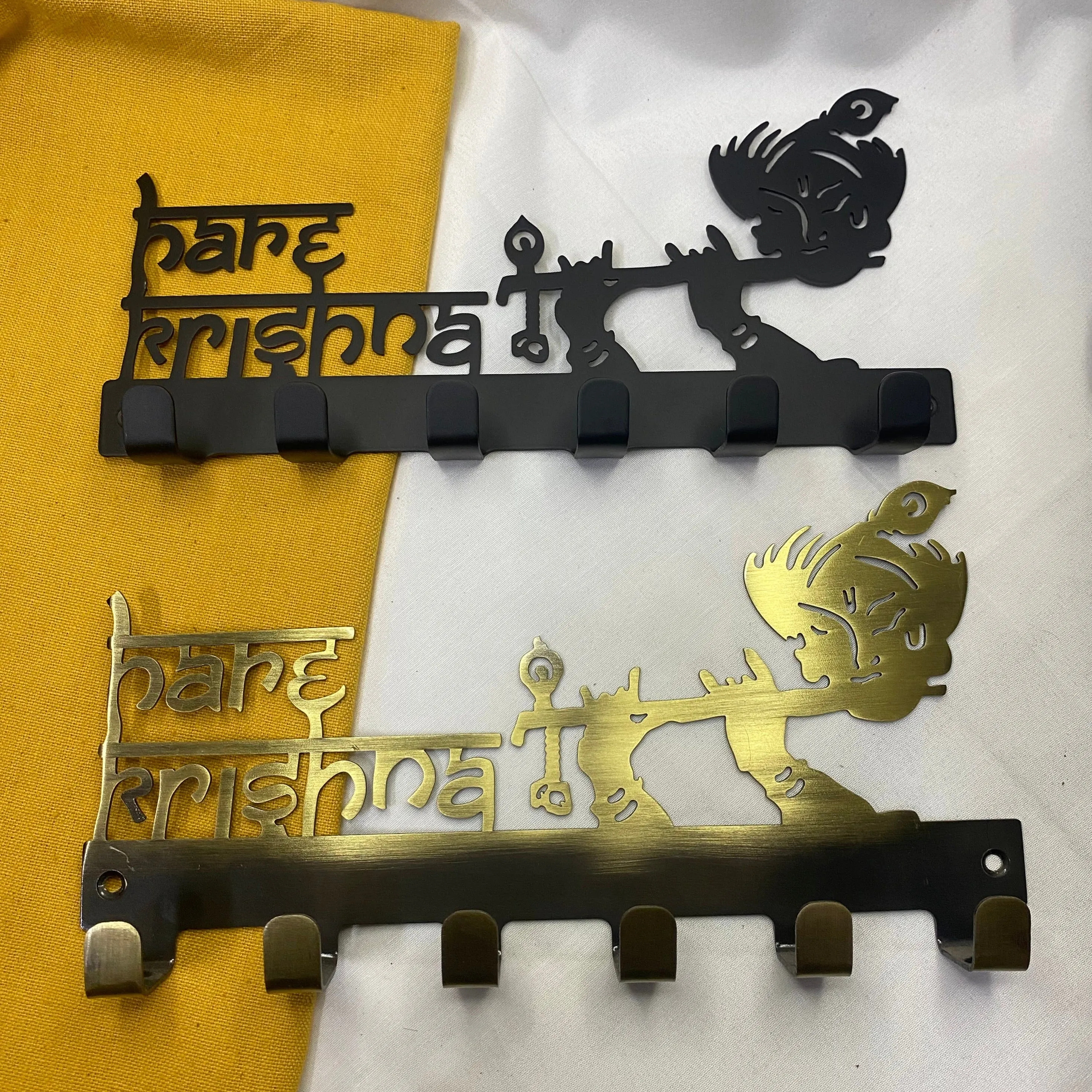 Hare Krishna Wall Mounted Metal Key Holders/Hangers Hooks By DH