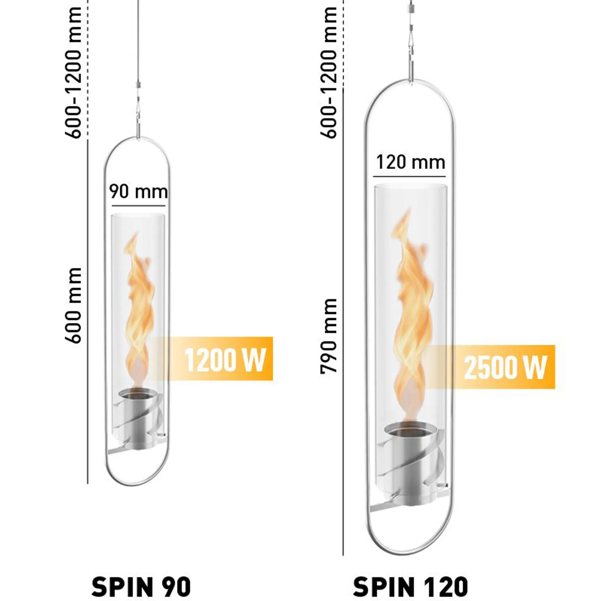 Höfats SPIN 120 Hanging Fire in Silver