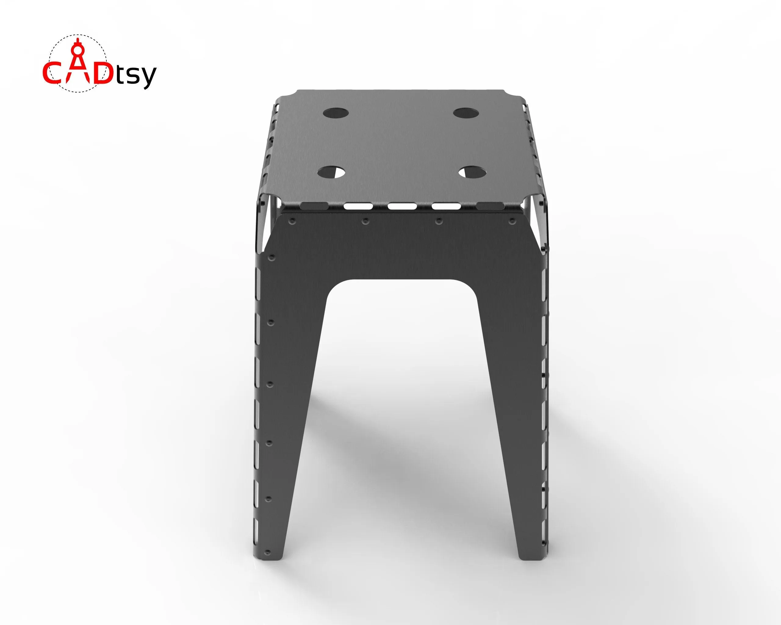 Industrial Metal Stool CNC Laser/Plasma Cutting DXF/SVG Files. Height 460 mm (18")