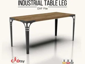 Industrial Style Table Metal Leg CNC Laser/Plasma Cutting DXF/SVG Files. Height 740 mm (29")