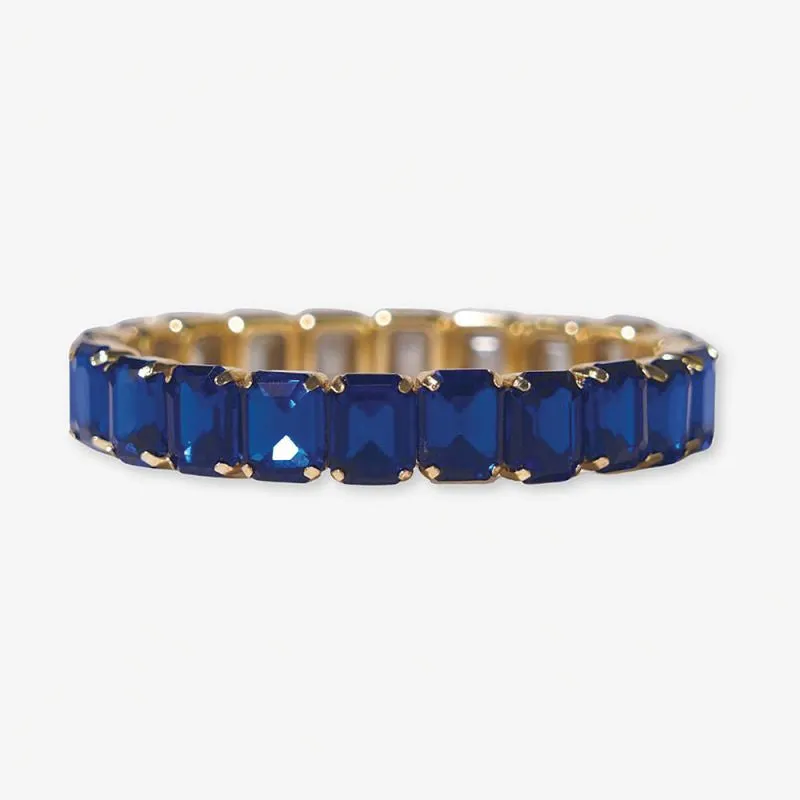 Ink   Alloy IA PMBR0400LA Etta small rectangle stone stretch bracelet lapis